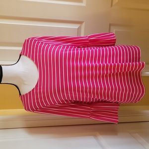 CHICO'S PINK STRIPED TOP, SIZE L/12